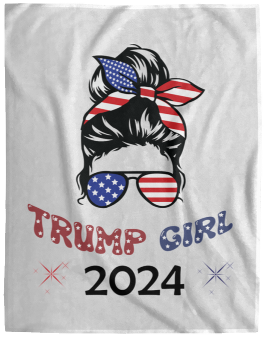 Trump Girl 2024 Plush Fleece Blanket - 60x80